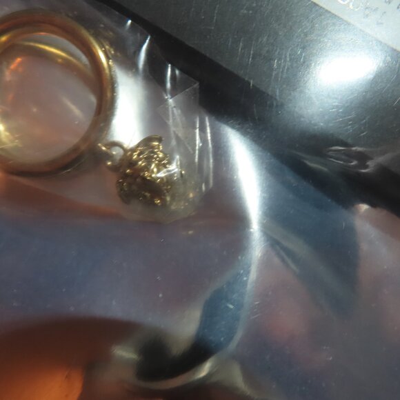 NEW Versace Gold Ring Iconic Medusa Dangling Pendant IN BOX Org Paperwork - Picture 3 of 5